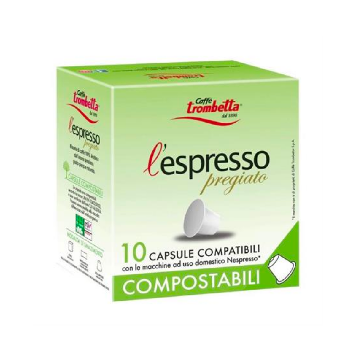 Caffè Trombetta L'Espresso Arabica, 10 Nespresso Capsules – Mantova Fine  Italian Food