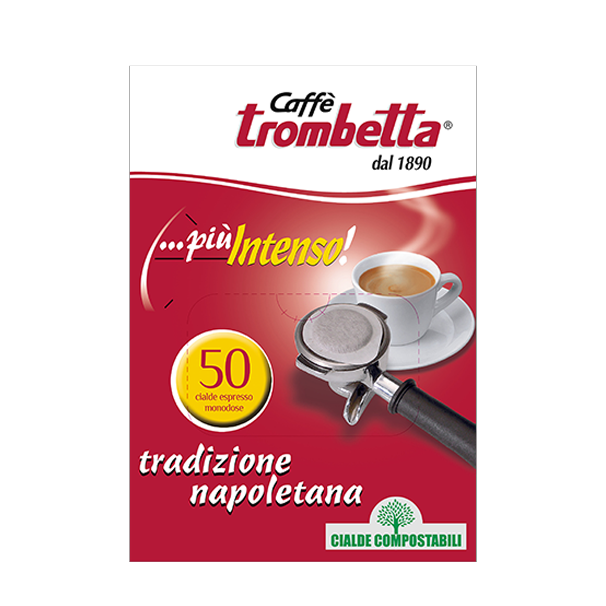 Caffè Trombetta Più Intenso in Cialda ESE – 6 Confezioni da 50 Cialde