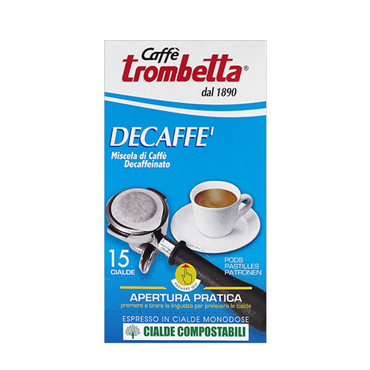 Caffè Trombetta Decaffeinato in Cialda ESE – 12 Confezioni da 15 Cialde - Caffè  Trombetta