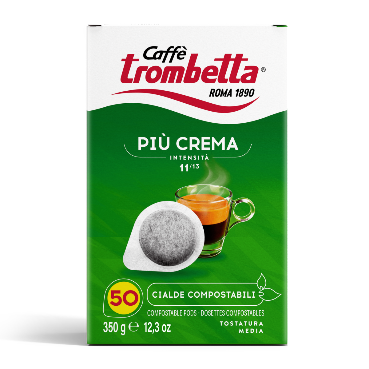 Caffè Trombetta Più Crema in Cialda ESE - 6 Confezioni da 50 Cialde Caffè Trombetta Più Crema in Cialda ESE - 6 Confezioni da 50 Cialde - immagine 1
