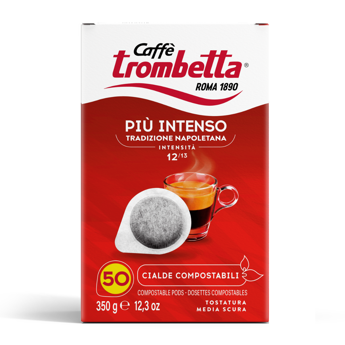 Caffè Trombetta Più Intenso in Cialda ESE – 6 Confezioni da 50 Cialde Caffè Trombetta Più Intenso in Cialda ESE – 6 Confezioni da 50 Cialde - immagine 1