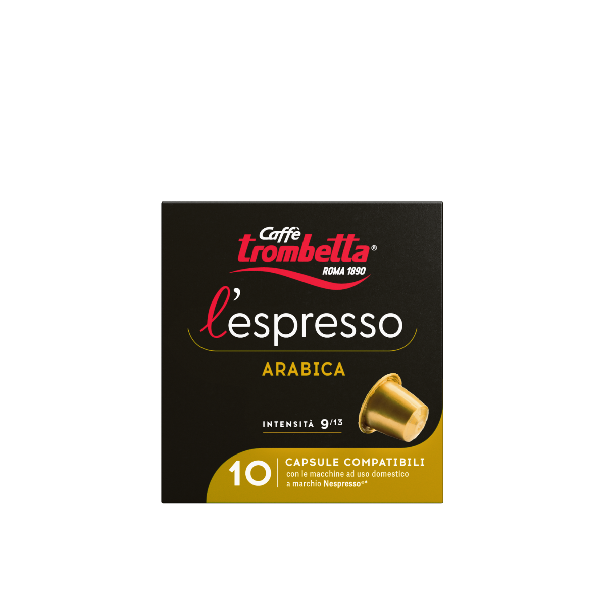 TROMBETTA ARABICA 10 FRONTALE Caffè Trombetta L'Espresso Arabica - 8 Confezioni da 10 Capsule - immagine 1