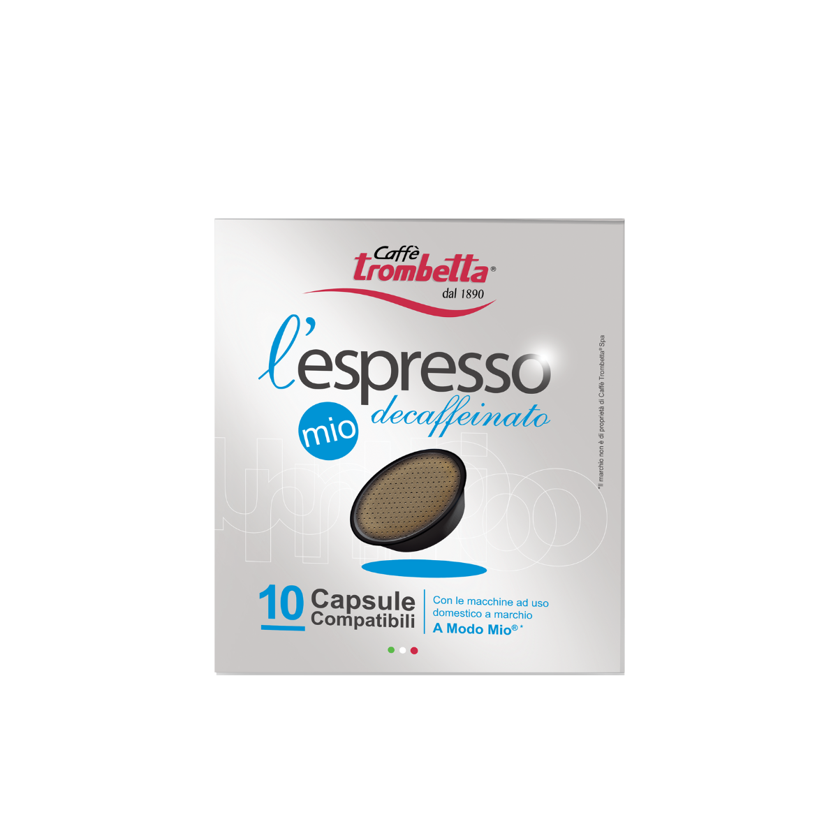 Caffè L'espresso Mio Decaffeinato– 8 confezioni da 10 Capsule Compatibili  Lavazza® A Modo Mio® - Caffè Trombetta