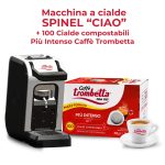 Macchina a Cialde ESE "Spinel Ciao" + 100 Cialde Compostabili Più Intenso Caffè Trombetta
